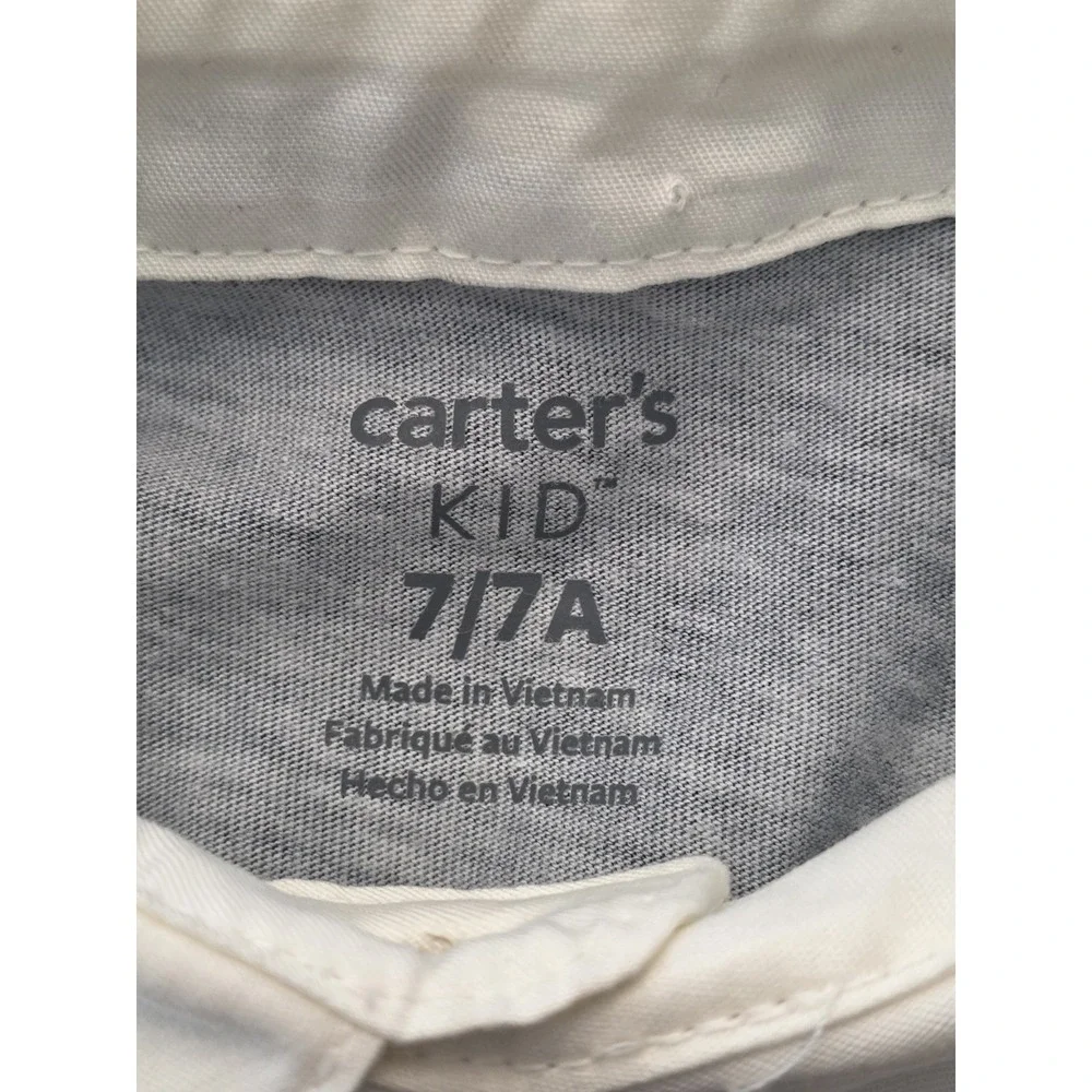 Carter's Kid Boys Size 7 Long Sleeve Striped Polo Collared Button Multicolor 039